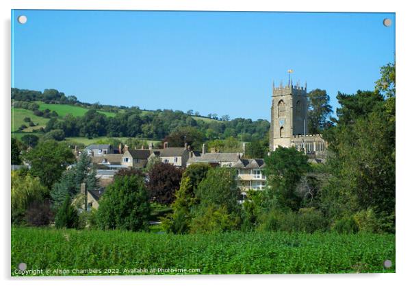 St Peters Church Winchcombe Acrylic by Alison Chambers