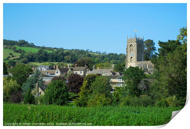 St Peters Church Winchcombe Print by Alison Chambers