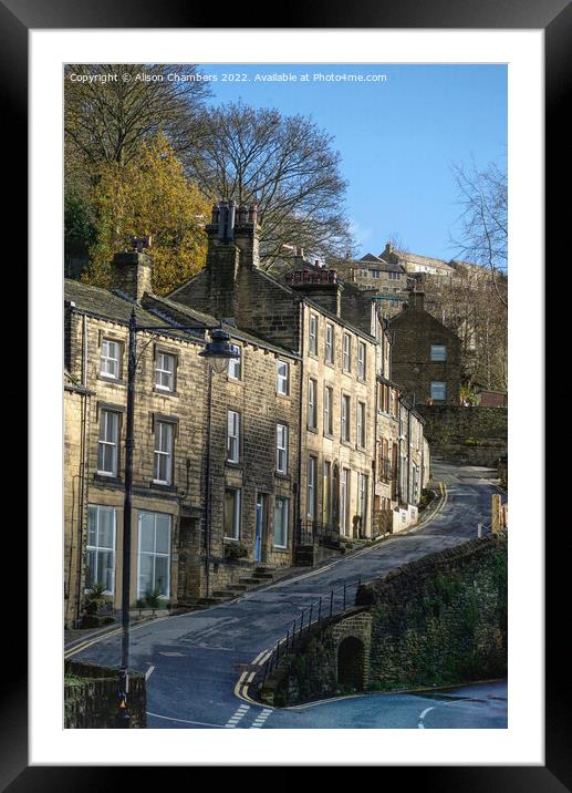 Holmfirth Cottages Framed Mounted Print by Alison Chambers
