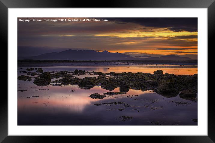 Sunset over Arran Scotland Framed Mounted Print by Paul Messenger