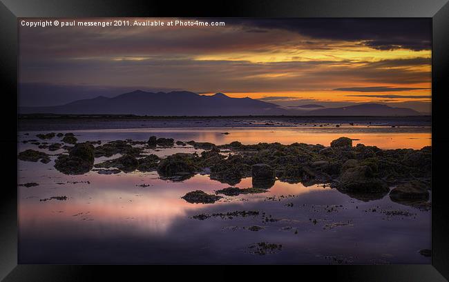 Sunset over Arran Scotland Framed Print by Paul Messenger