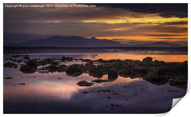 Sunset over Arran Scotland Print by Paul Messenger