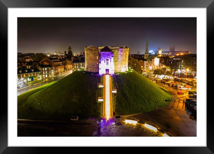 Cliffords Tower, York Castle Framed Mounted Print by Apollo Aerial Photography