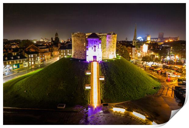 Cliffords Tower, York Castle Print by Apollo Aerial Photography