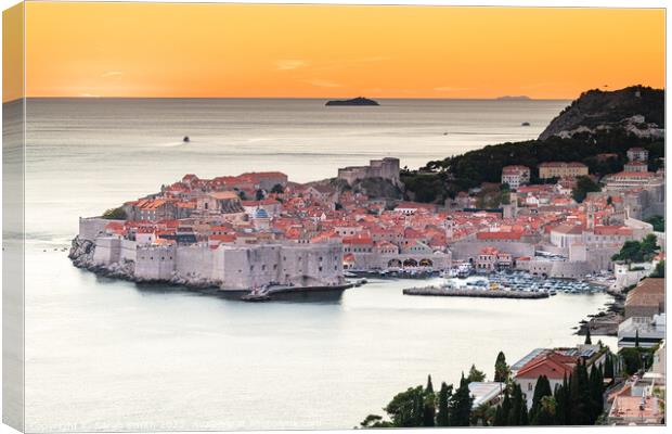 Dubrovnik Old Town Sunset Canvas Print by Sarah Smith