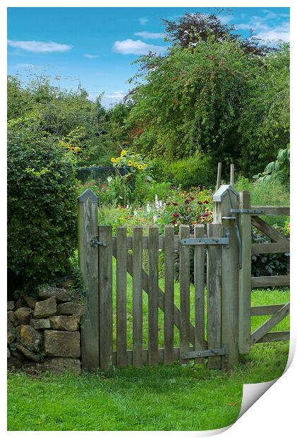 A Cotswold Garden Gate Print by Zenith Photography