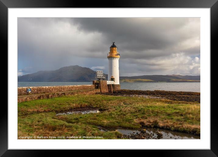 Moody Seascape at Tobermory Lighthouse Mull Framed Mounted Print by Barbara Jones