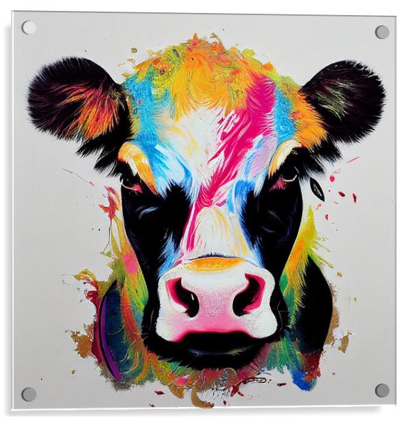 Angry Cow Acrylic by Picture Wizard