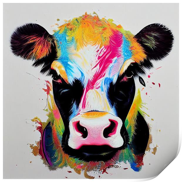 Angry Cow Print by Picture Wizard