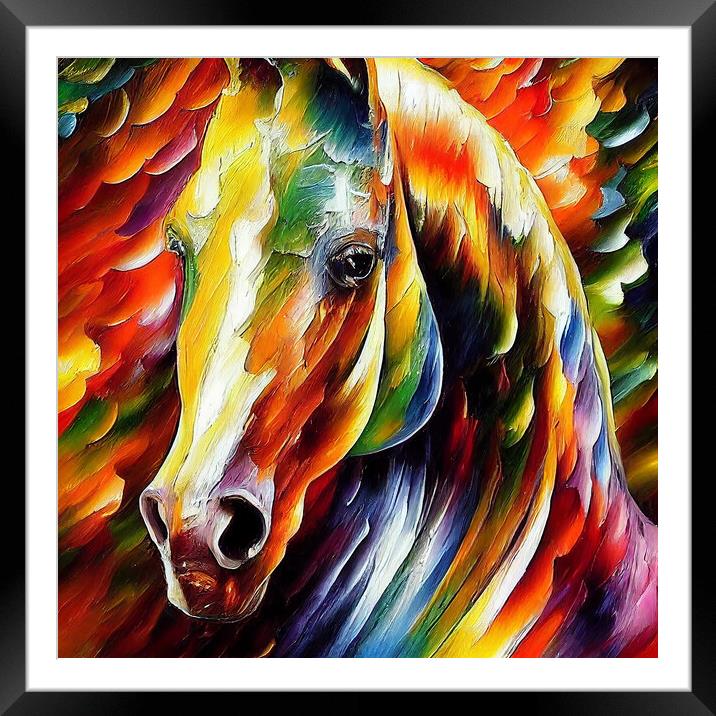 Rainbow Stallion Framed Mounted Print by Picture Wizard