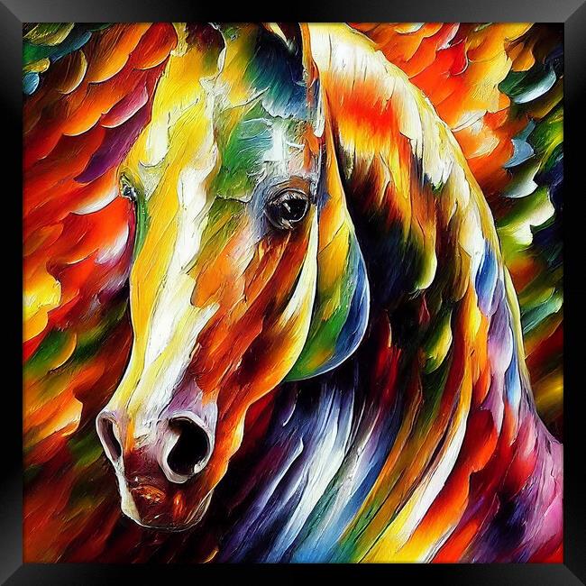 Rainbow Stallion Framed Print by Picture Wizard