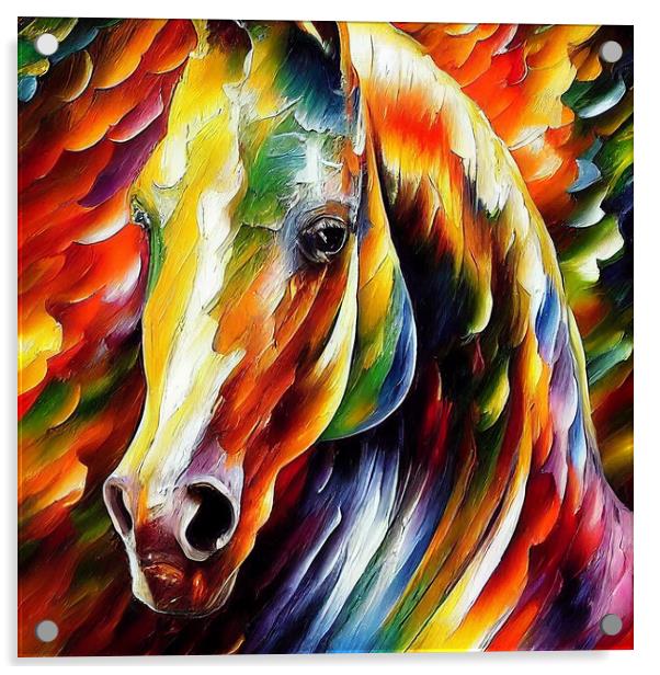 Rainbow Stallion Acrylic by Picture Wizard