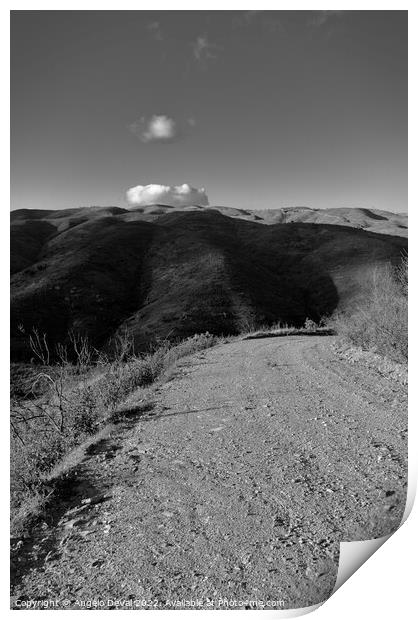 Gravel Roads of Caldeirao in Monochrome Print by Angelo DeVal