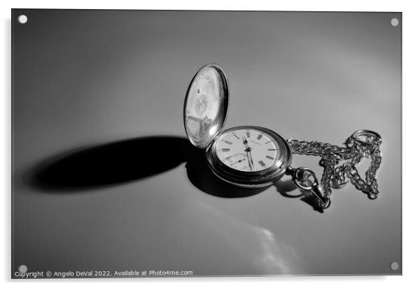 Antique Longines Pocket Watch Acrylic by Angelo DeVal