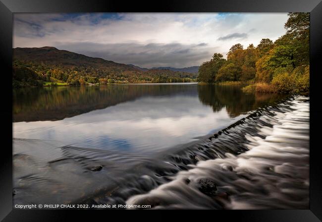 Grasmere weir in Autumn 833 Framed Print by PHILIP CHALK