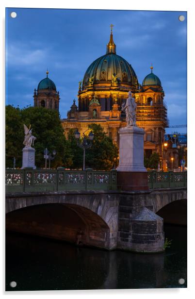 Berlin Cathedral And Schloss Bridge In Berlin Acrylic by Artur Bogacki