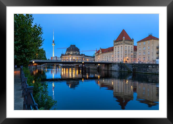 River View Of Berlin At Dusk Framed Mounted Print by Artur Bogacki