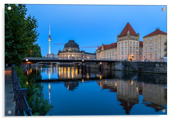 River View Of Berlin At Dusk Acrylic by Artur Bogacki