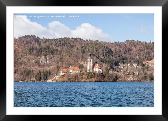 Alpine Reflections: Lake Bled, Slovenia Framed Mounted Print by Holly Burgess