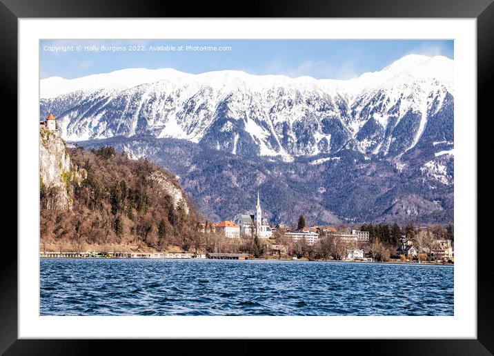 Serene Slovenian Sanctuary: Lake Bled Framed Mounted Print by Holly Burgess
