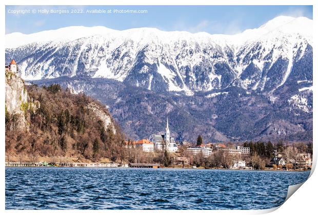 Serene Slovenian Sanctuary: Lake Bled Print by Holly Burgess