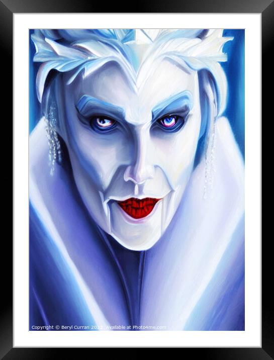 The Malevolent Ice Queen Framed Mounted Print by Beryl Curran