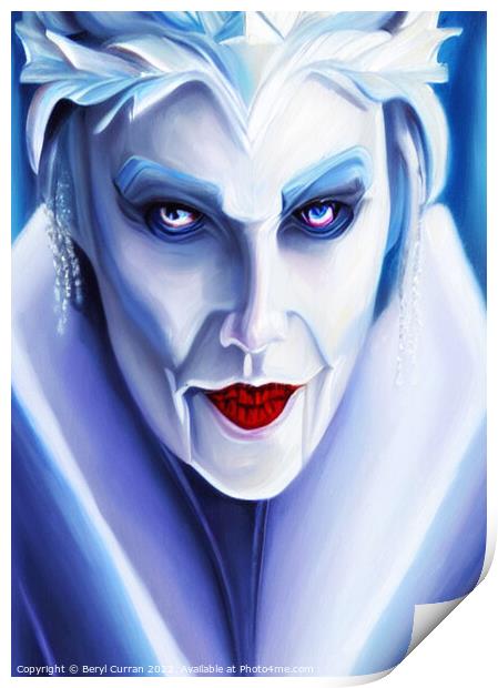 The Malevolent Ice Queen Print by Beryl Curran