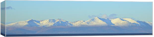 Isle of Arran mountains in Winter Canvas Print by Allan Durward Photography