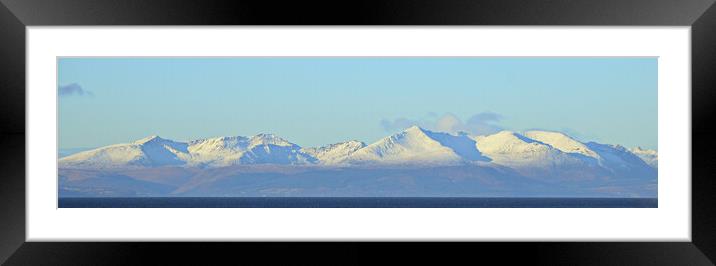 Isle of Arran mountains in Winter Framed Mounted Print by Allan Durward Photography