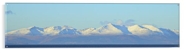 Isle of Arran mountains in Winter Acrylic by Allan Durward Photography