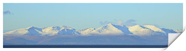 Isle of Arran mountains in Winter Print by Allan Durward Photography