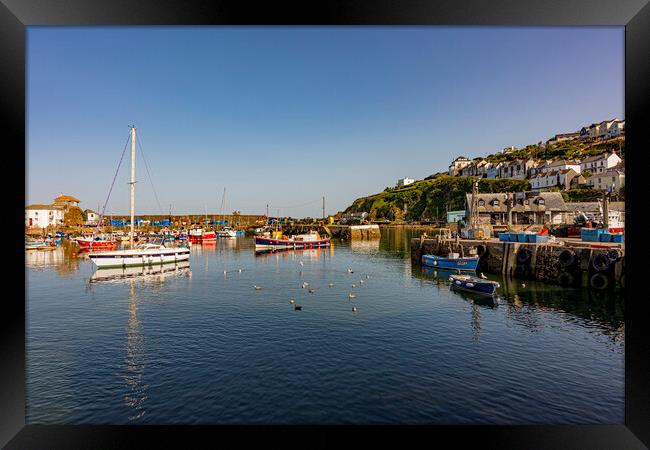 Day's End - Mevagissey Harbour Framed Print by Malcolm McHugh