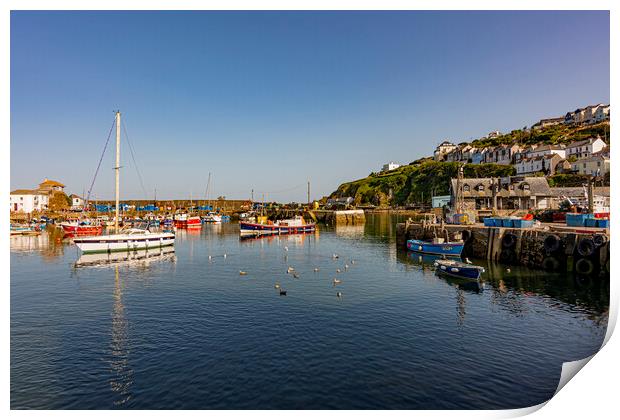 Day's End - Mevagissey Harbour Print by Malcolm McHugh