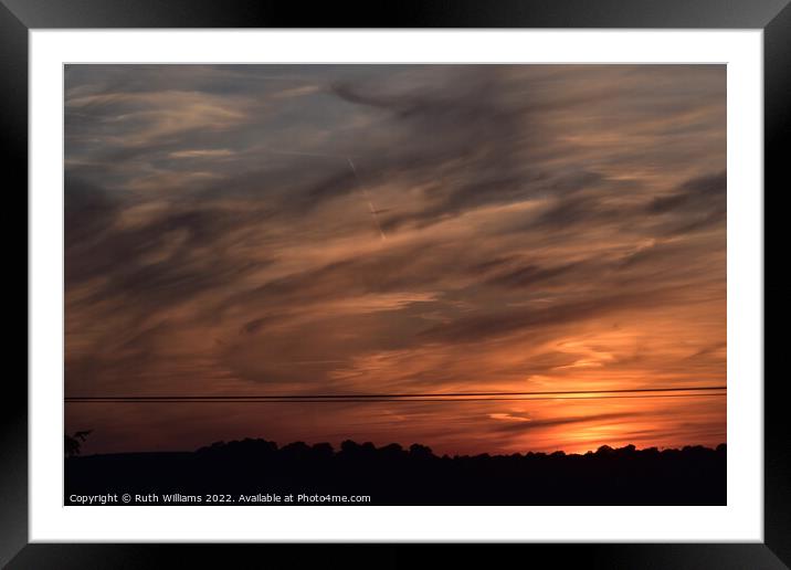 Cloudy Pink Sky at Sunset Framed Mounted Print by Ruth Williams