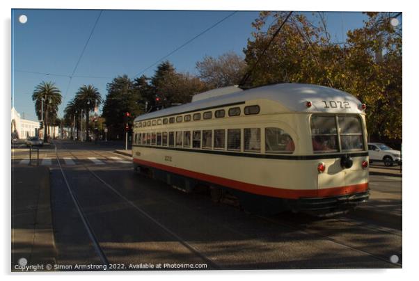 Streetcar 1072, San Francisco Acrylic by Simon Armstrong