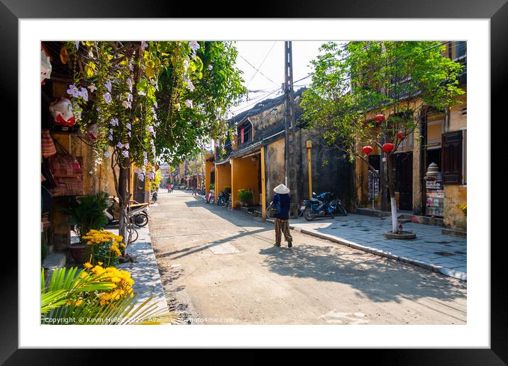 Typical street, Hoi An, Vietnam Framed Mounted Print by Kevin Hellon