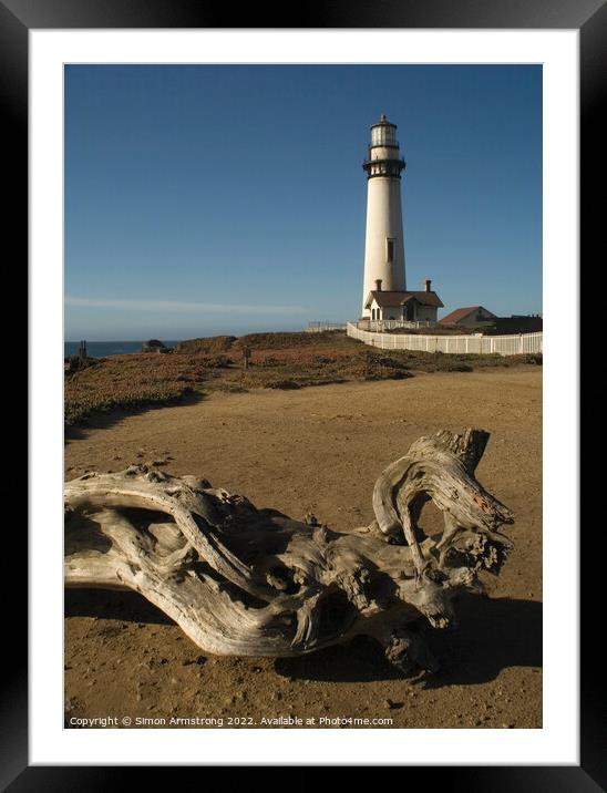 Pigeon Point Lighthouse  Framed Mounted Print by Simon Armstrong