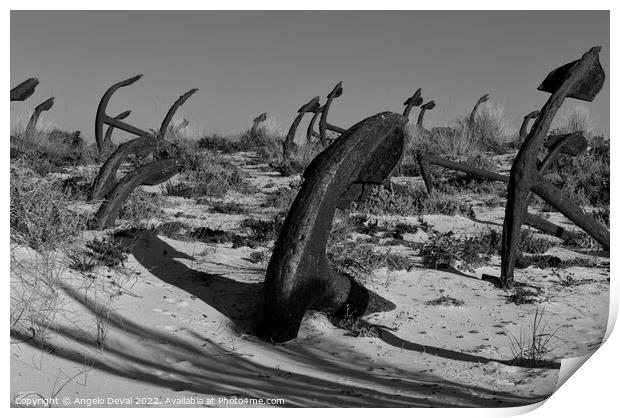Tuna Anchors of Barril Beach Print by Angelo DeVal