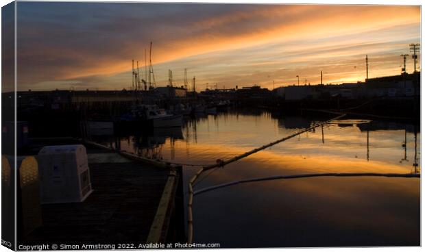 Sunrise at Fisherman's Wharf, SanFrancisco Canvas Print by Simon Armstrong