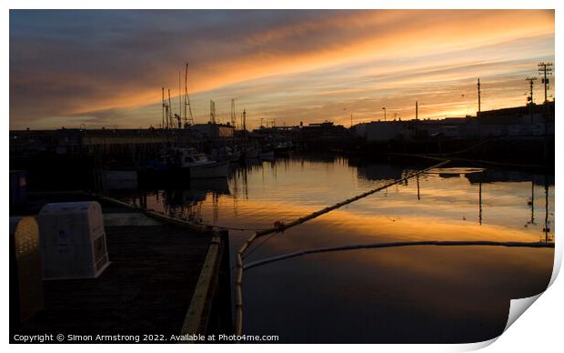 Sunrise at Fisherman's Wharf, SanFrancisco Print by Simon Armstrong