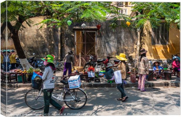 Typical street scene, Hoi An, Canvas Print by Kevin Hellon
