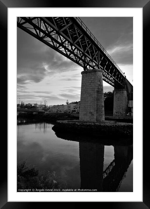 Tavira Railway Bridge  Framed Mounted Print by Angelo DeVal