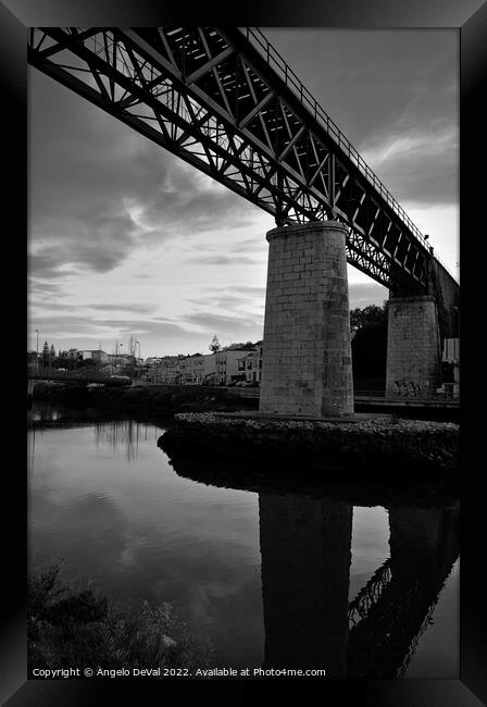 Tavira Railway Bridge  Framed Print by Angelo DeVal