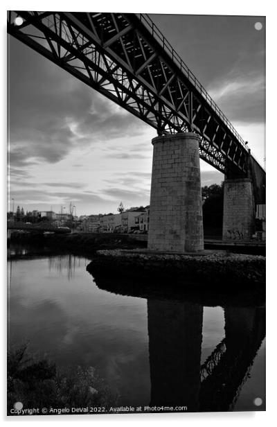 Tavira Railway Bridge  Acrylic by Angelo DeVal