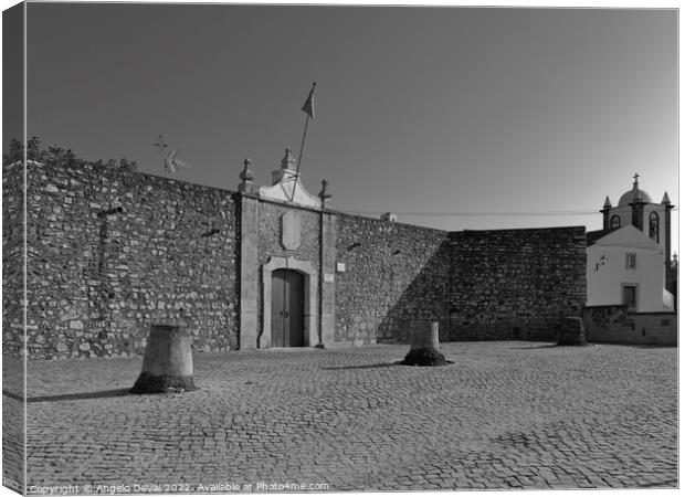 Cacela Velha Fort Square in Monochrome Canvas Print by Angelo DeVal