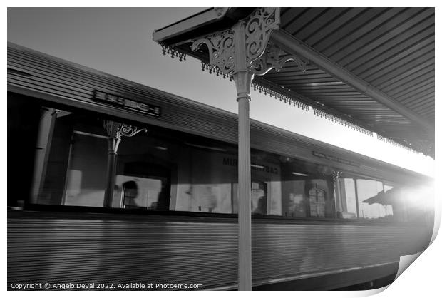 Train Passing by in Castro Marim Station  Print by Angelo DeVal