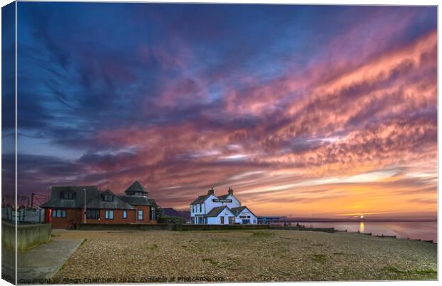 Whitstable Old Neptune Sunset Canvas Print by Alison Chambers