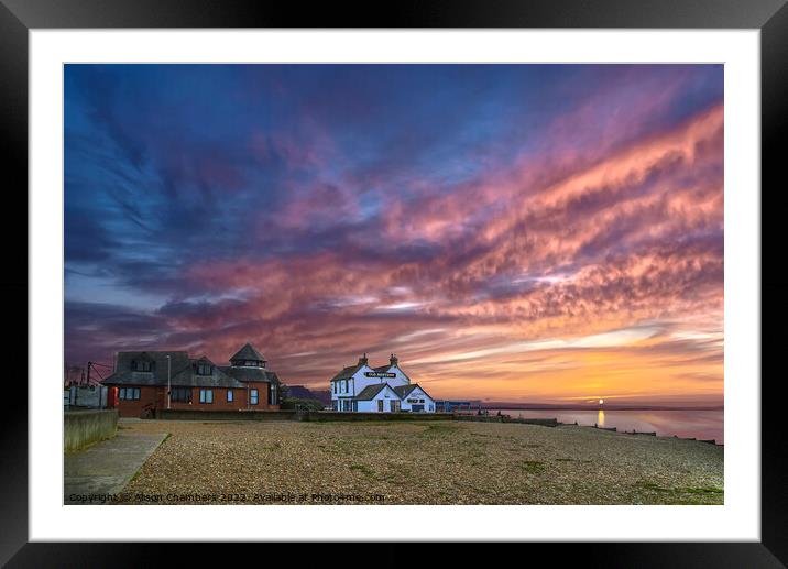 Whitstable Old Neptune Sunset Framed Mounted Print by Alison Chambers