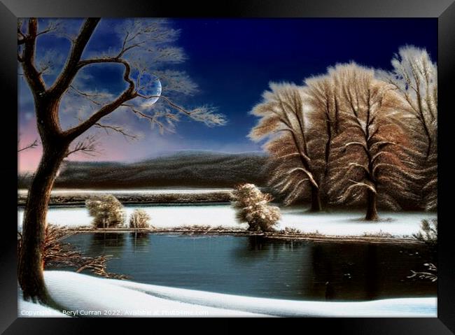 Serene Winter Wonderland Framed Print by Beryl Curran