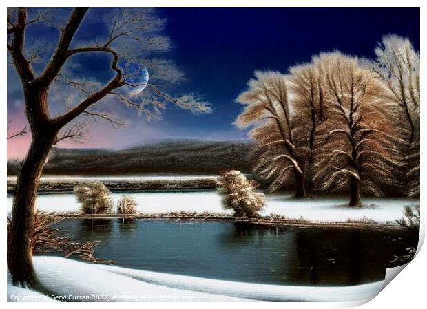 Serene Winter Wonderland Print by Beryl Curran